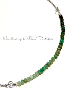 Ombré Emerald Infinity Necklace