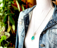 Load image into Gallery viewer, Amazonite Echo Wire Wrapped Pendant Necklace