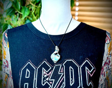 Load image into Gallery viewer, Silver Abalone Heart Wire Wrapped Pendant Necklace