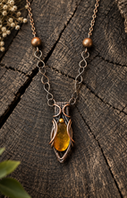 Load image into Gallery viewer, Baltic Amber Wire Wrapped Copper Pendant Necklace
