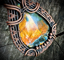 Load image into Gallery viewer, Orange Labradorite Dendro Amulet