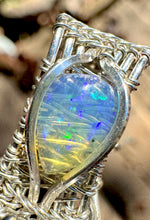 Load image into Gallery viewer, Sterling Silver Dyed Purple Labradorite &amp; Ethiopian Opal Pendant Necklace