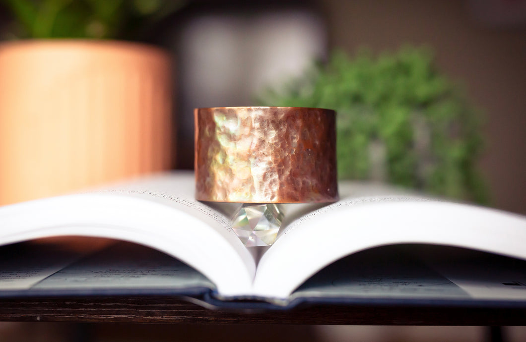 1.5” Copper Fire Painted Hammered Cuff Bracelet