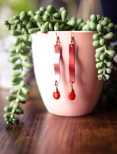 Load image into Gallery viewer, Red Jasper Flamed Wave Earrings