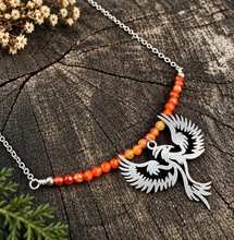 Load image into Gallery viewer, Phoenix Carnelian Agate Bar Necklace