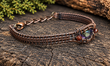 Load image into Gallery viewer, Mystic Topaz &amp; Garnet Bangle