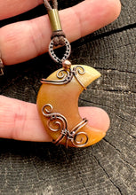Load image into Gallery viewer, Copper Brown Jasper Wire Wrapped Moon Necklace-Adjustable