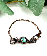 Load image into Gallery viewer, Genuine Turquoise Free Flow Copper Wire Wrapped Bracelet