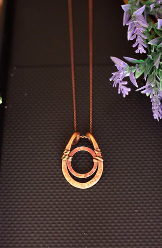 Flamed Copper Origin Pendant Necklace