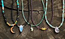 Load image into Gallery viewer, Minimal Black Tourmaline &amp; Rainbow Moonstone Necklace
