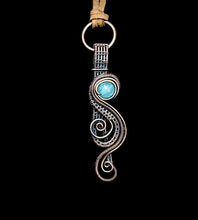 Load image into Gallery viewer, Aquamarine Seahorse Wire Wrapped Pendant Necklace