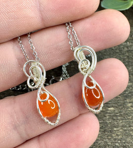 Carnelian Agate Princess Wrap Minimal Necklace