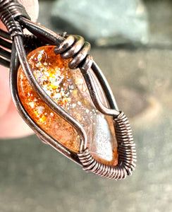 Sunstone Hannah Copper Wire Wrapped Pendant