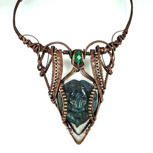 Ravion Labradorite & Emerald Collar Necklace