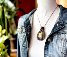 Load image into Gallery viewer, Orange Labradorite Dendro Amulet