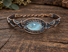 Load image into Gallery viewer, Aquamarine Eye Bangle Bracelet
