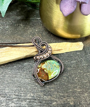 Load image into Gallery viewer, Monarch Opal Lila Copper Wire Wrapped Pendant Necklace