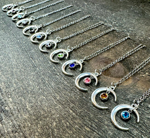 Under The Moon Birthstone Necklaces