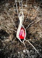 Load image into Gallery viewer, Ruby Echo Silver Wire Wrapped Pendant Necklace