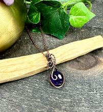 Load image into Gallery viewer, Amethyst Nano Wire Wrapped Copper Pendant Necklace