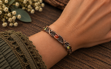 Load image into Gallery viewer, Yellow &amp; Orange Fall Zircon Twist Bangle