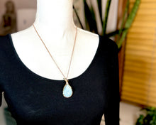 Load image into Gallery viewer, Gold &amp; Rose Gold Aquamarine Evan Pendant Necklace