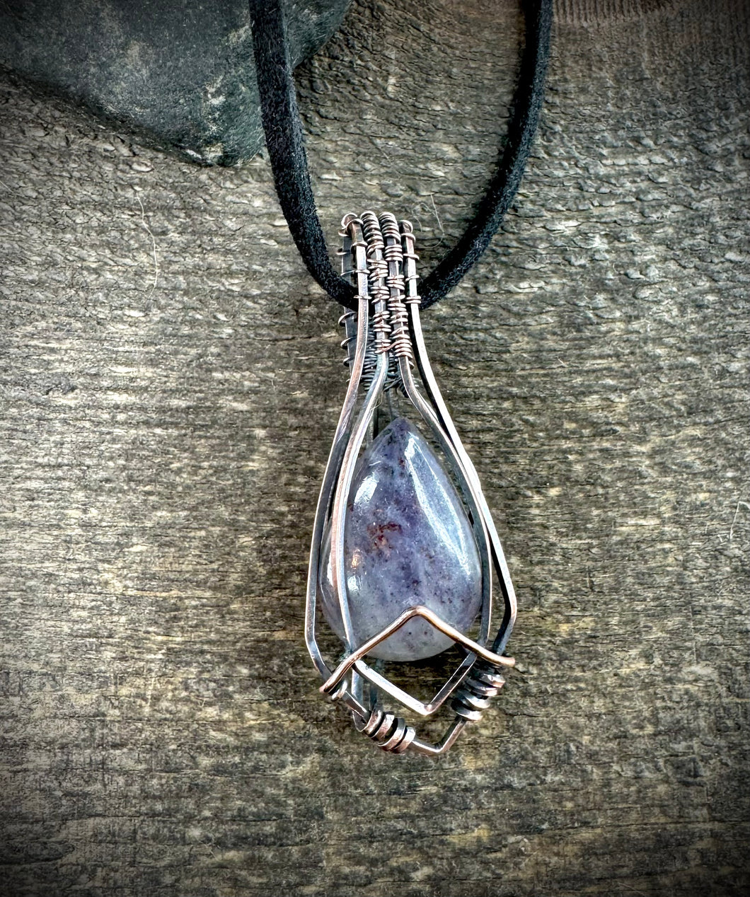 Iolite Sunstone Fay Copper Pendant Necklace