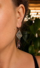 Load image into Gallery viewer, Patina Boho Earrings with Iolite Gemstones