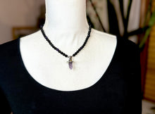 Load image into Gallery viewer, Sorcerers Amethyst &amp; Golden Obsidian Stone Necklace