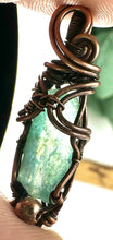 Load image into Gallery viewer, Raw Aquamarine Minimal Copper Wire Wrapped Pendant Necklace