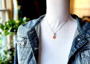 Carnelian Agate Princess Wrap Minimal Necklace