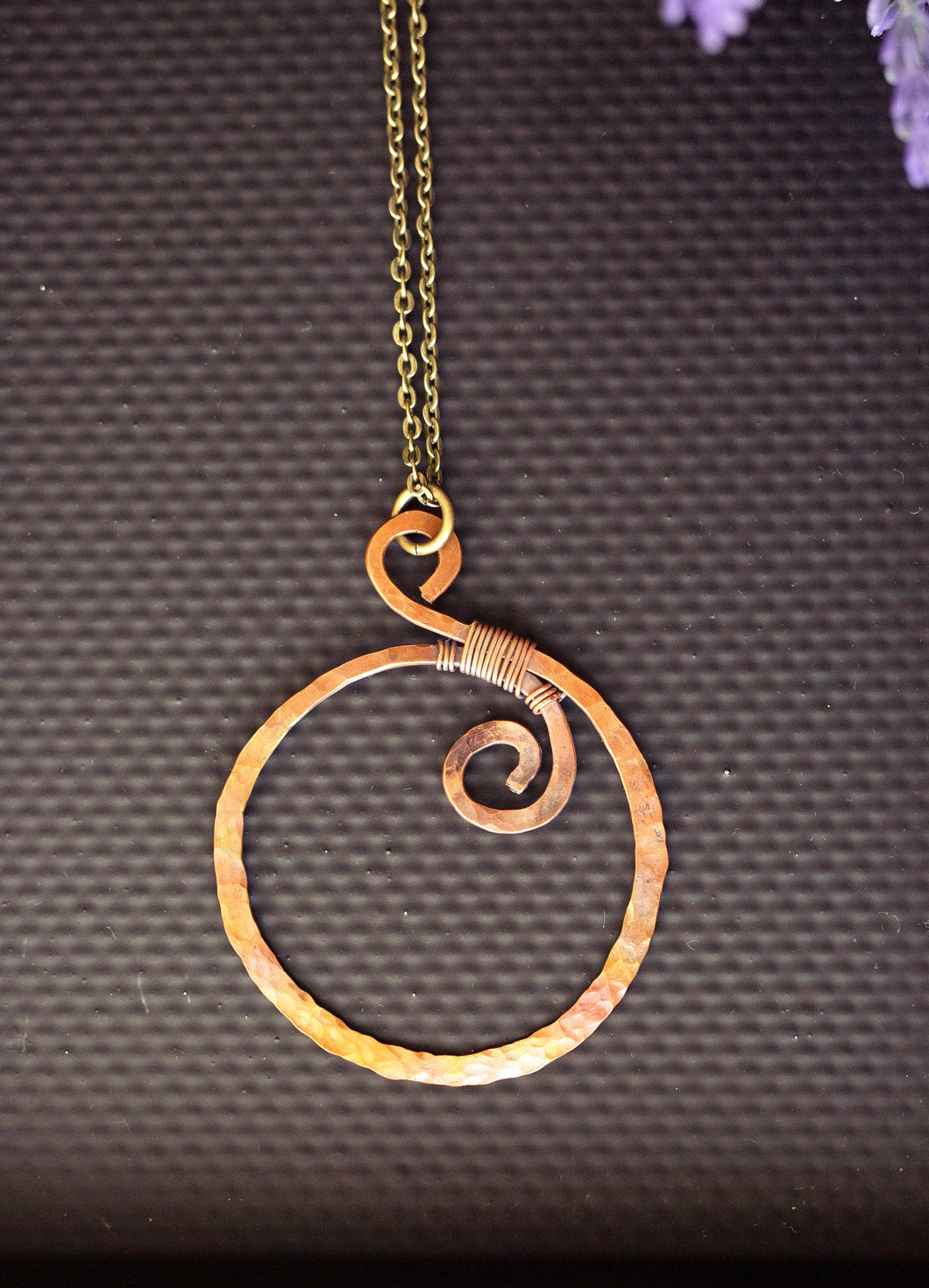 Open Circle Fire Painted Necklace
