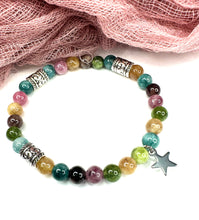 Load image into Gallery viewer, Colorful Tourmaline Star Bracelet