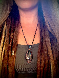 Adofhaor Labradorite & Kyanite Amulet Necklace