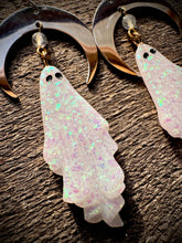 Load image into Gallery viewer, Ghost under the Moon Steel &amp; Sterling Silver Earrings