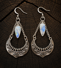 Load image into Gallery viewer, Moonstone Gypsy Earrings