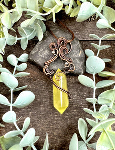 Odgar Citrine Crystal Amulet Necklace