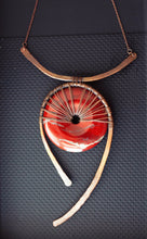 Load image into Gallery viewer, Red Jasper Donut Statement Torched Necklace