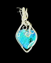 Load image into Gallery viewer, Blue Monarch Opal-Sterling Silver-Energy Flow Wire Wrapped Pendant Necklace