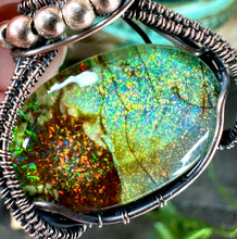 Load image into Gallery viewer, Monarch Opal Lila Copper Wire Wrapped Pendant Necklace