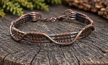 Load image into Gallery viewer, Copper Twist Weave Cuff Bangle