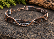 Load image into Gallery viewer, Copper Twist Weave Cuff Bangle
