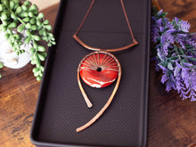 Load image into Gallery viewer, Red Jasper Donut Statement Torched Necklace