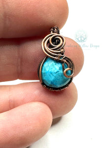 Minimal Copper Turquoise Wire Wrapped Pendant