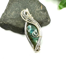 Load image into Gallery viewer, Silver Labradorite Wire Wrapped Pendant