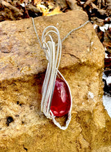 Load image into Gallery viewer, Ruby Echo Silver Wire Wrapped Pendant Necklace