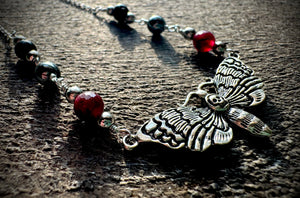 Death Moth Gemstone Necklace