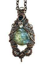 Load image into Gallery viewer, Lithil Labradorite Moon Amulet Necklace