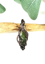 Load image into Gallery viewer, Raw Diopside Flow Wire Wrapped Pendant Necklace