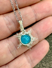 Load image into Gallery viewer, Amazonite Silver Snowflake Pendant Necklace